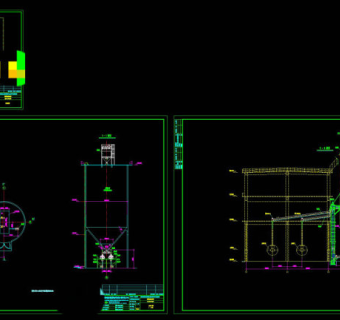 粉煤灰钢结构库CAD机械图纸