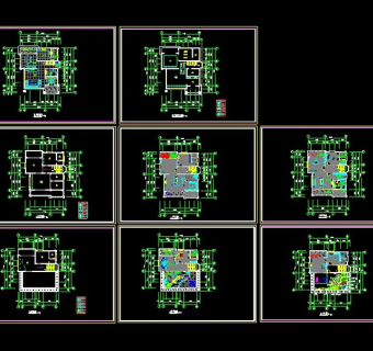 某市两层别墅装修方案cad设计图纸