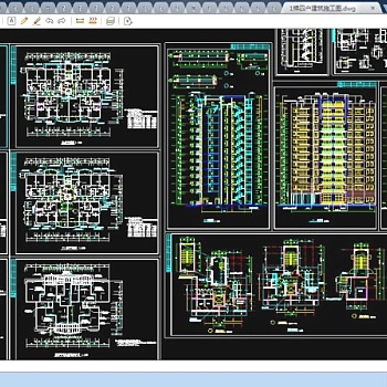 某社区高层住宅一梯四户建筑CAD施工