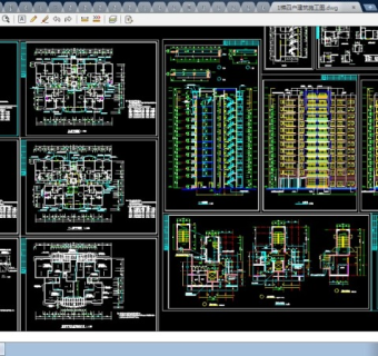 某社区高层住宅一梯四户建筑CAD施工