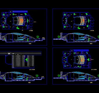 大型电影院cad设计装修方案施工图