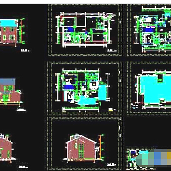 花园别墅整套CAD设计施工图纸