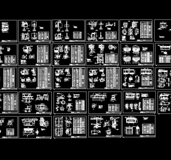 装修设计中常用灯具安装cad总图