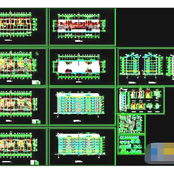 四整套多层住宅建筑楼cad施工设计图纸