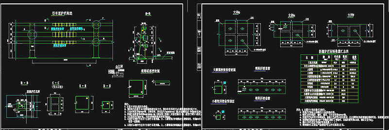 行车道护栏布置图cad图纸