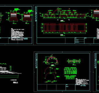 景观桥适合公园cad图纸