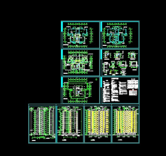 某某点式小高层户型CAD平面图纸