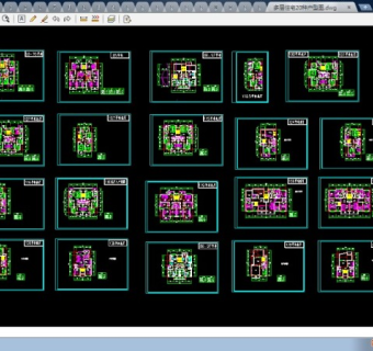 多层住宅楼中经典20种CAD户型平面图