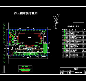 某商务楼绿化CAD施工图纸