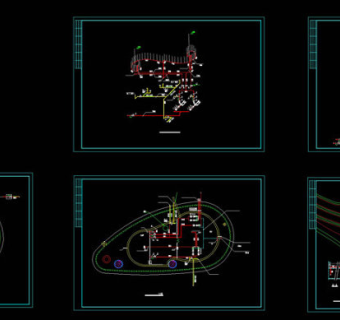 希尔顿酒店屋顶花园cad图素材