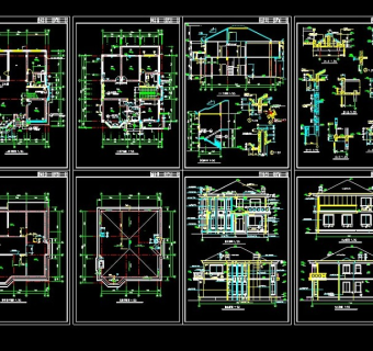 xx两层别墅设计cad施工图