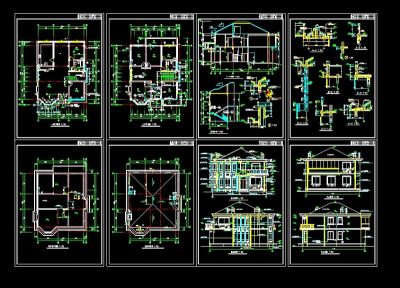 xx两层别墅设计cad施工图