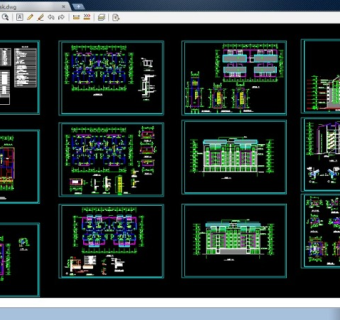 经典多层坡屋面住宅楼cad设计图纸