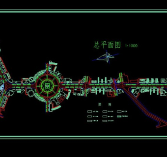 某大型步行街CAD全套规划平面图纸