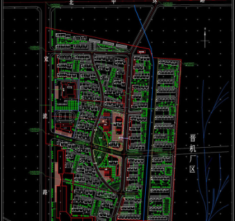 居住小区总平面图cad素材