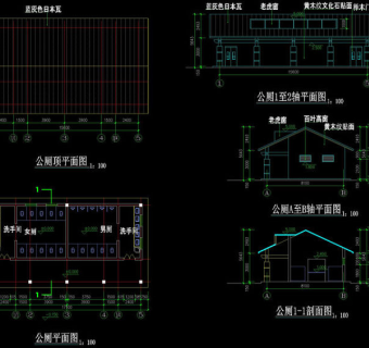厕所cad景观图素材