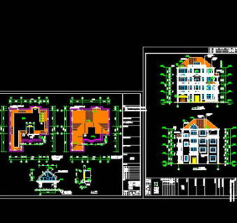 别墅施工设计CAD图纸