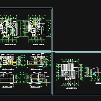 两层别墅建筑全套cad施工图纸