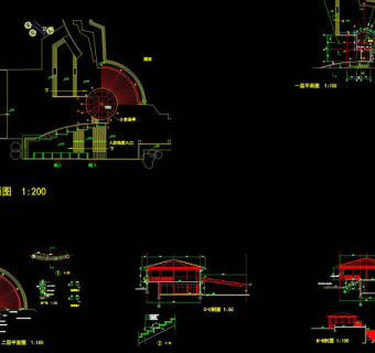 茶室cad景观细部