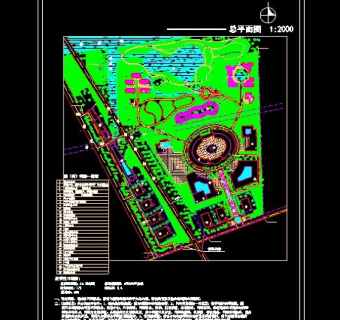 某汽车生态公园贸易园cad施工图纸