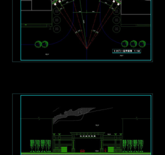 大门cad景观图