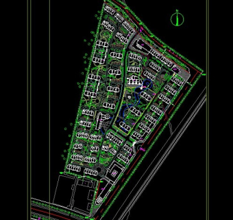 某30栋居住小区cad总平面规划图纸