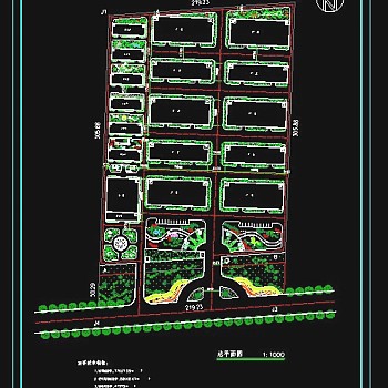 xx厂区规划建设加绿化cad总平面设计