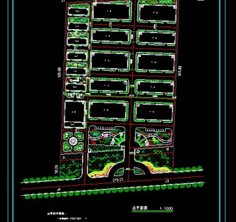 xx厂区规划建设加绿化cad总平面设计