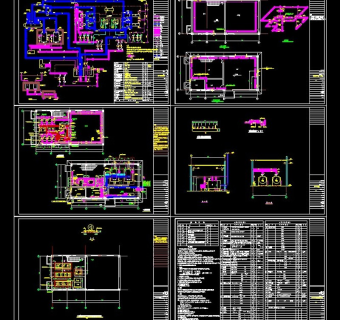 小区供热锅炉房cad设计图纸