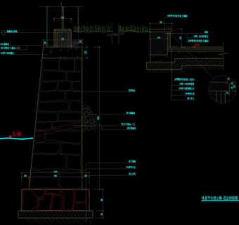 挡墙cad细部景观图