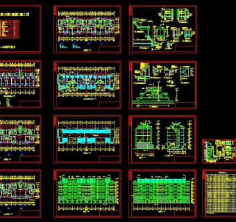 6层尖顶教师公寓cad建筑设计图