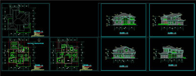 别墅设计元素cad图纸