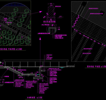 跌水细部cad景观图
