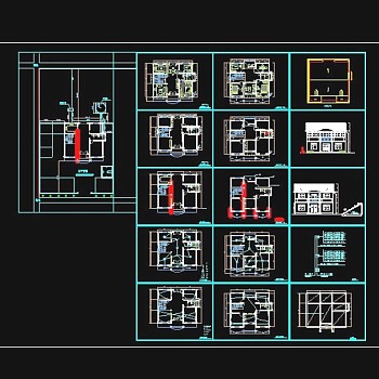 一套自建农村别墅cad设计施工图纸