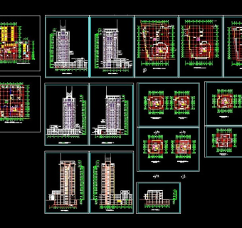 [南方]某高层写字楼建筑cad设计施工