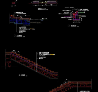 阶坡景观cad图纸素材