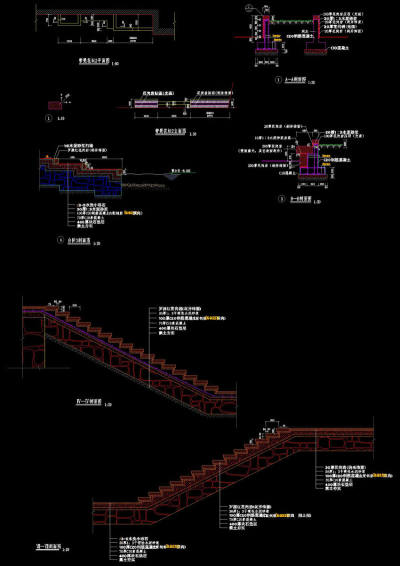 阶坡景观cad图纸素材