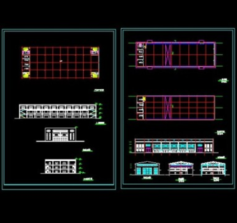 一套工厂内厂房建筑设计cad图