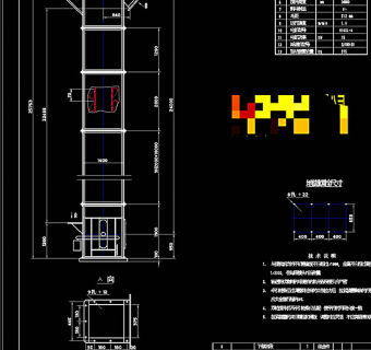 斗式提升机设计素材CAD景观图图片