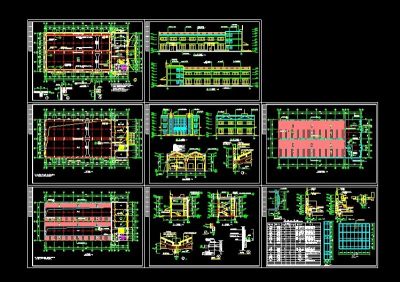 某工厂厂房及办公楼全套建筑cad施工