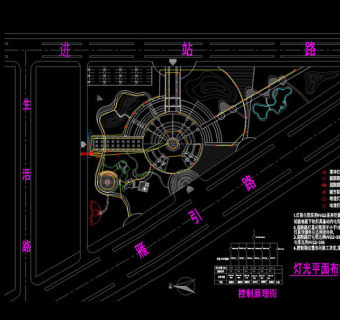 照明系统cad景观大样图纸