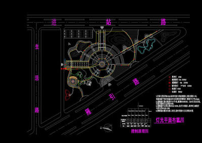 照明系统cad景观大样图纸