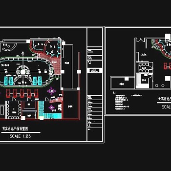 [湖南]某桑拿房建筑设计平面cad图纸