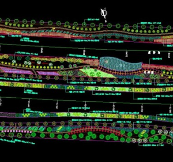 道路绿化设计图纸cad图纸素材3D模型