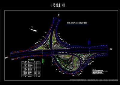 互通式立交绿化cad图纸素材