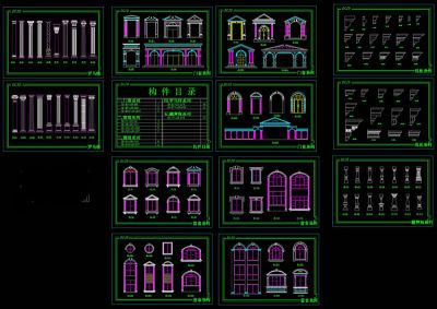 欧式建筑构件cad图纸
