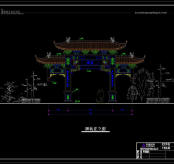 牌坊cad图稿素材