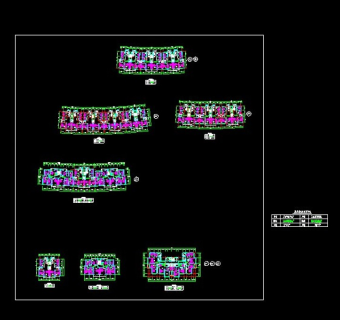 高层三室两厅两卫经典cad户型平面图