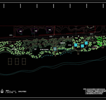 海滩公园cad图纸素材