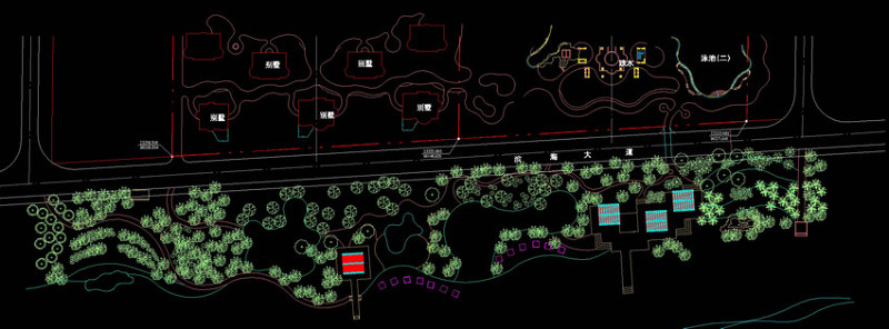 海滩公园cad图纸